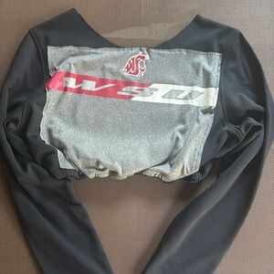 Gray and Black WSU Cropped sweatshirt